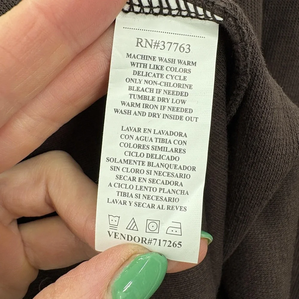 Perry Ellis Sweater Mens 2XL Brown Cotton Blend 1/4 Zip Collared Pullover Pocket - Picture 7 of 13